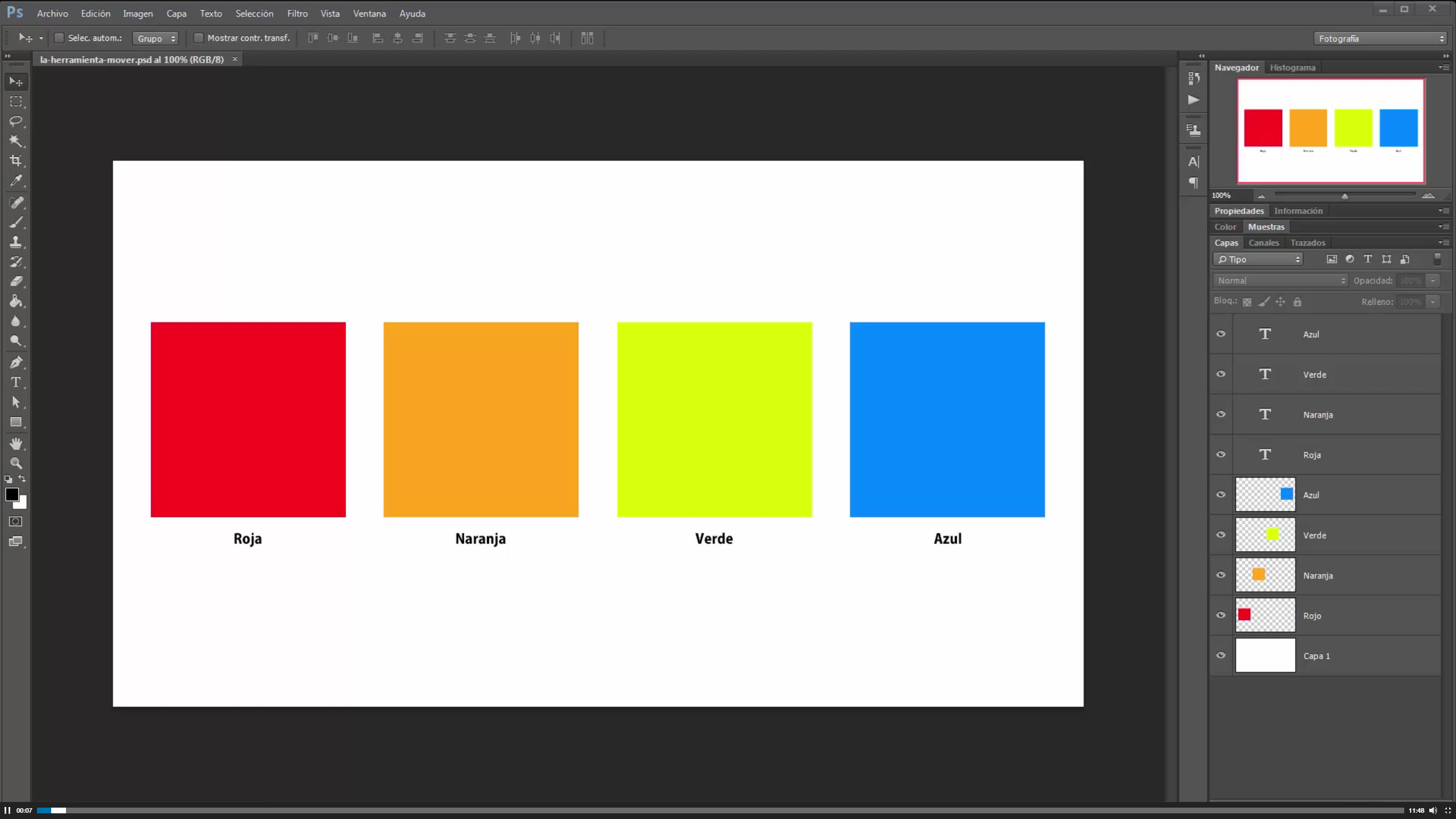 Módulo 4. Curso de Photoshop. La herramienta mover