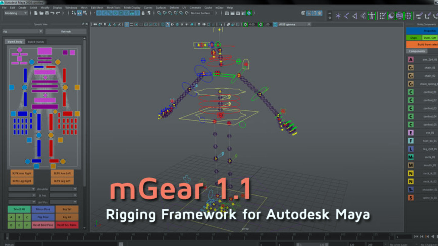 mGear 1.1, framework de rigging para Maya