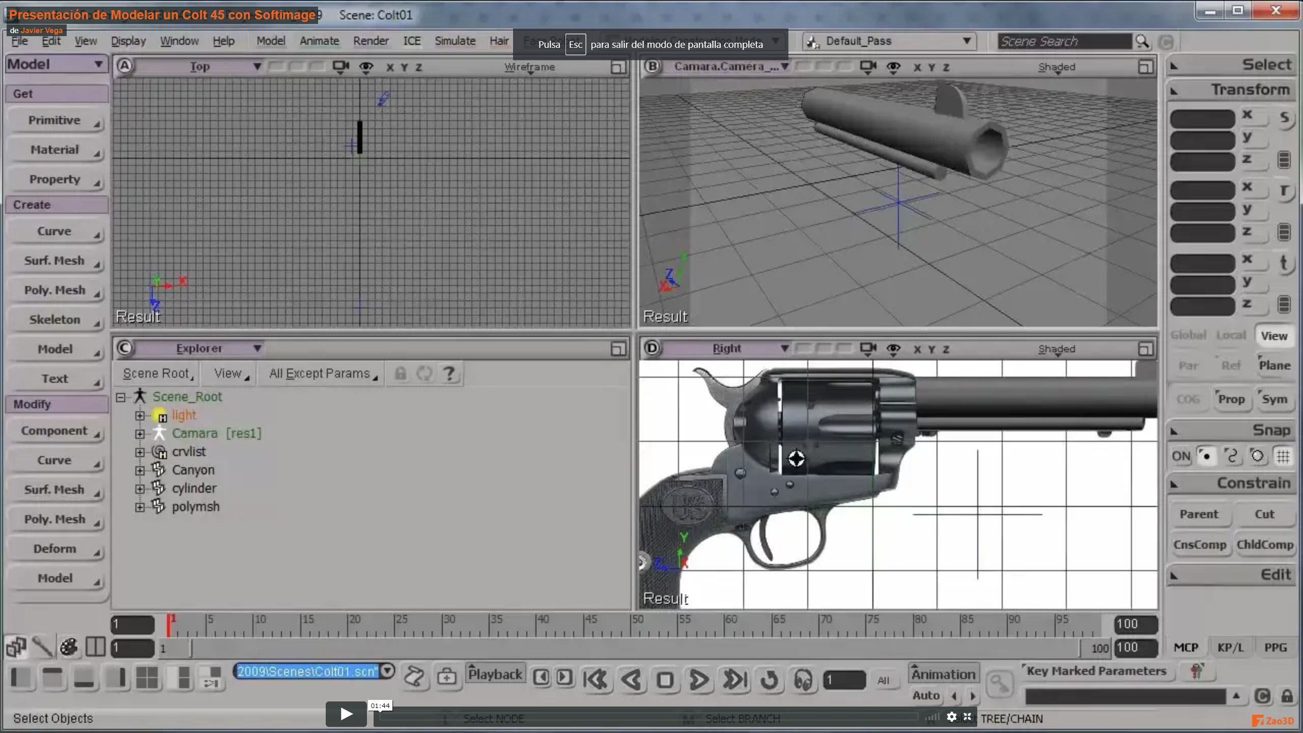 Modelar un Colt 45 con Softimage