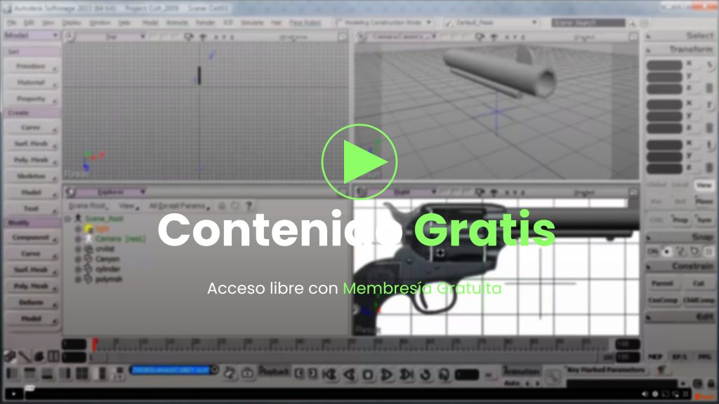 Modelar un Colt 45 con Softimage 1 presentacion curso preview