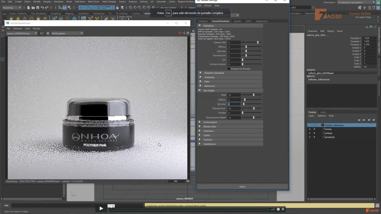 Ajustes del render