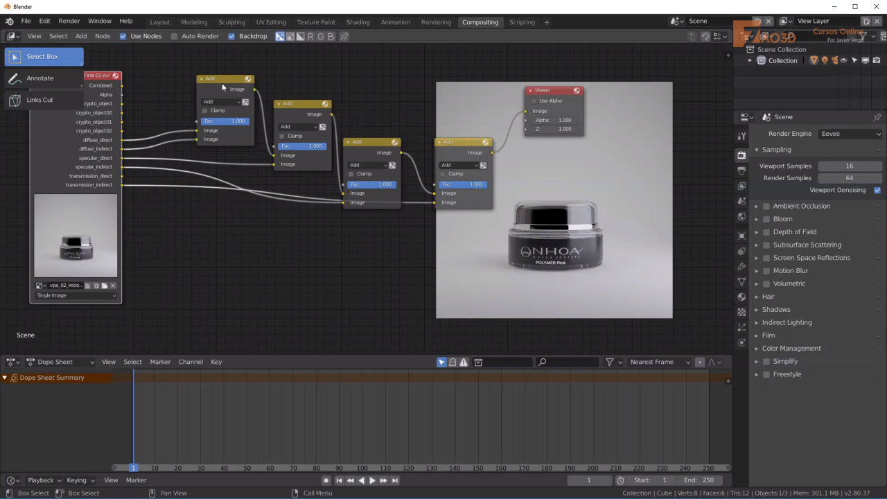 Componer la imagen en Blender
