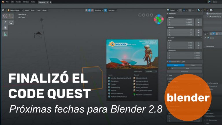 Finalizó el Code Quest para Blender 2.8 y ya tenemos fechas para versiones Alpha y Beta