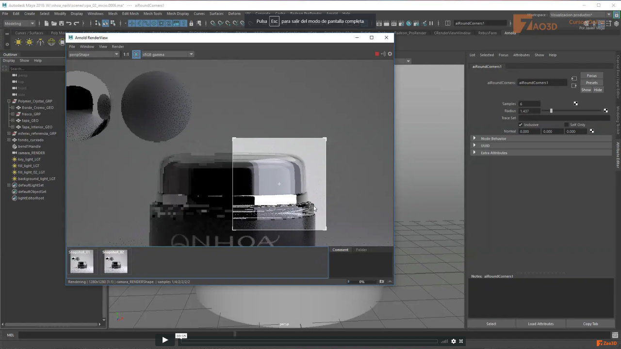 Usando el shader Round Corner