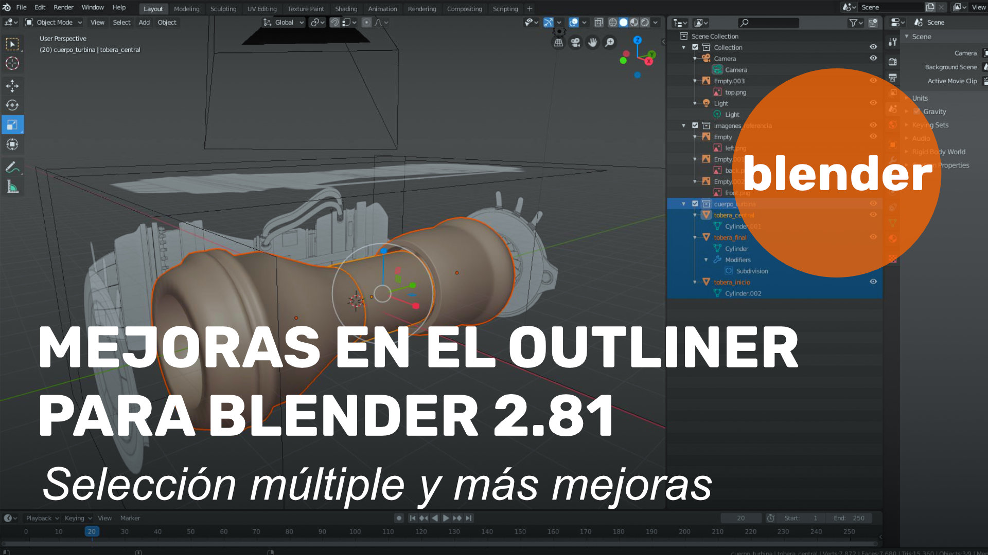 Mejoras en el Outliner para Blender 2.81
