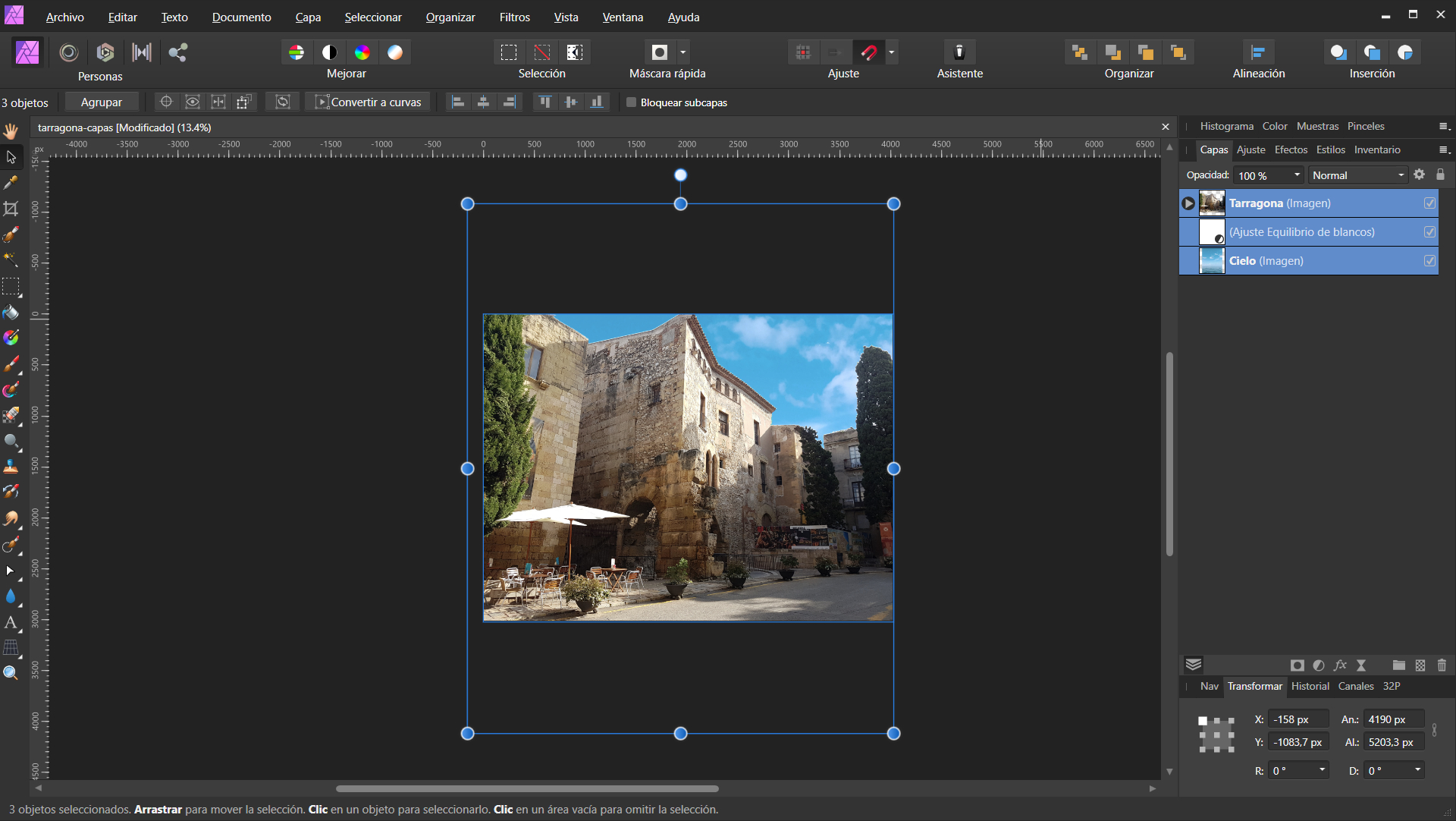 Las capas en Affinity Photo