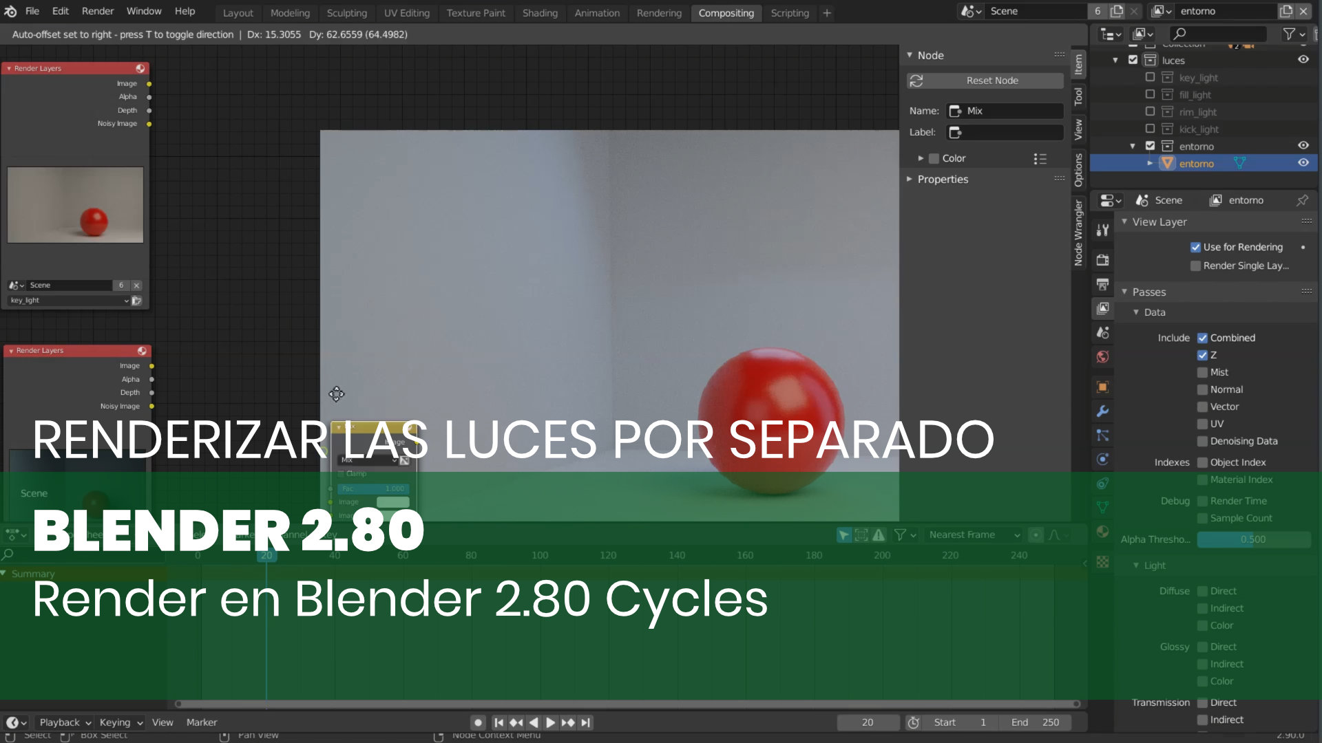 Renderizar las luces en pases diferentes