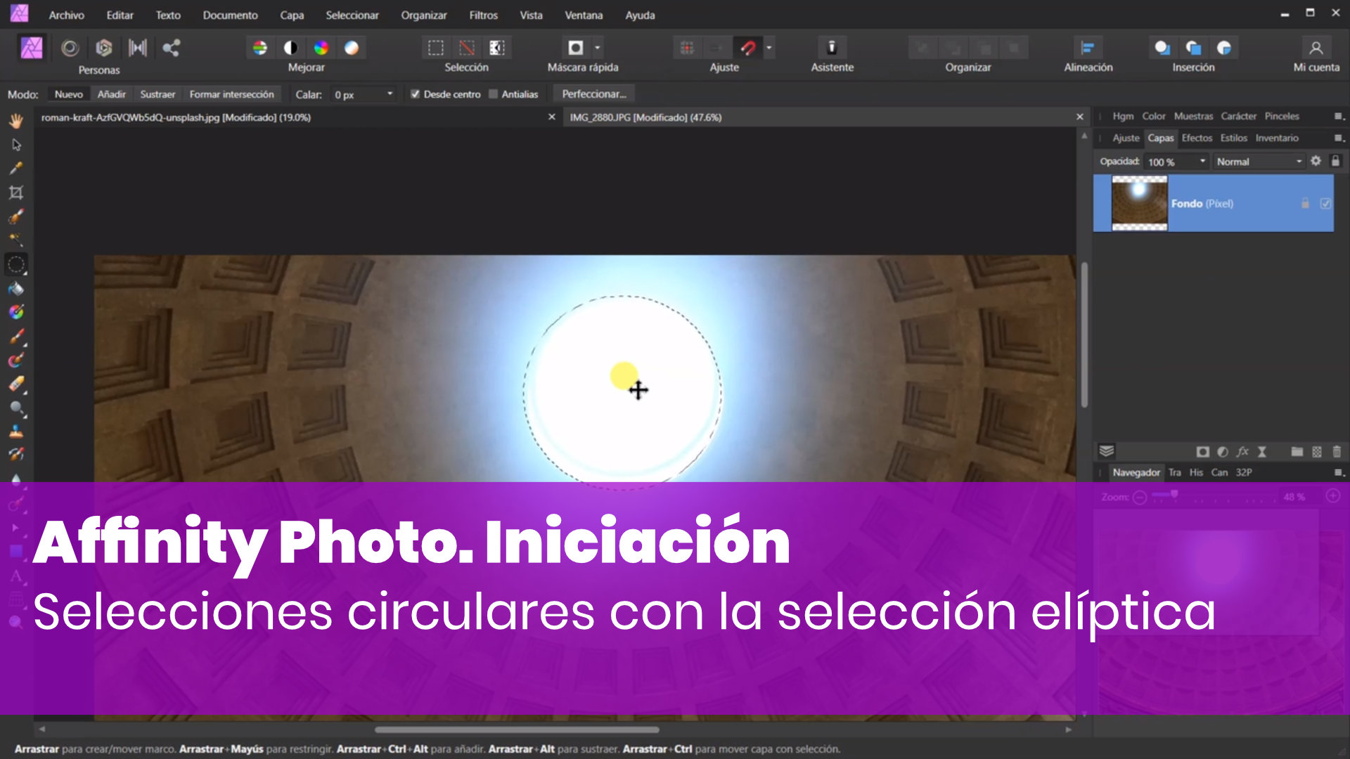 Selecciones circulares con la selección elíptica