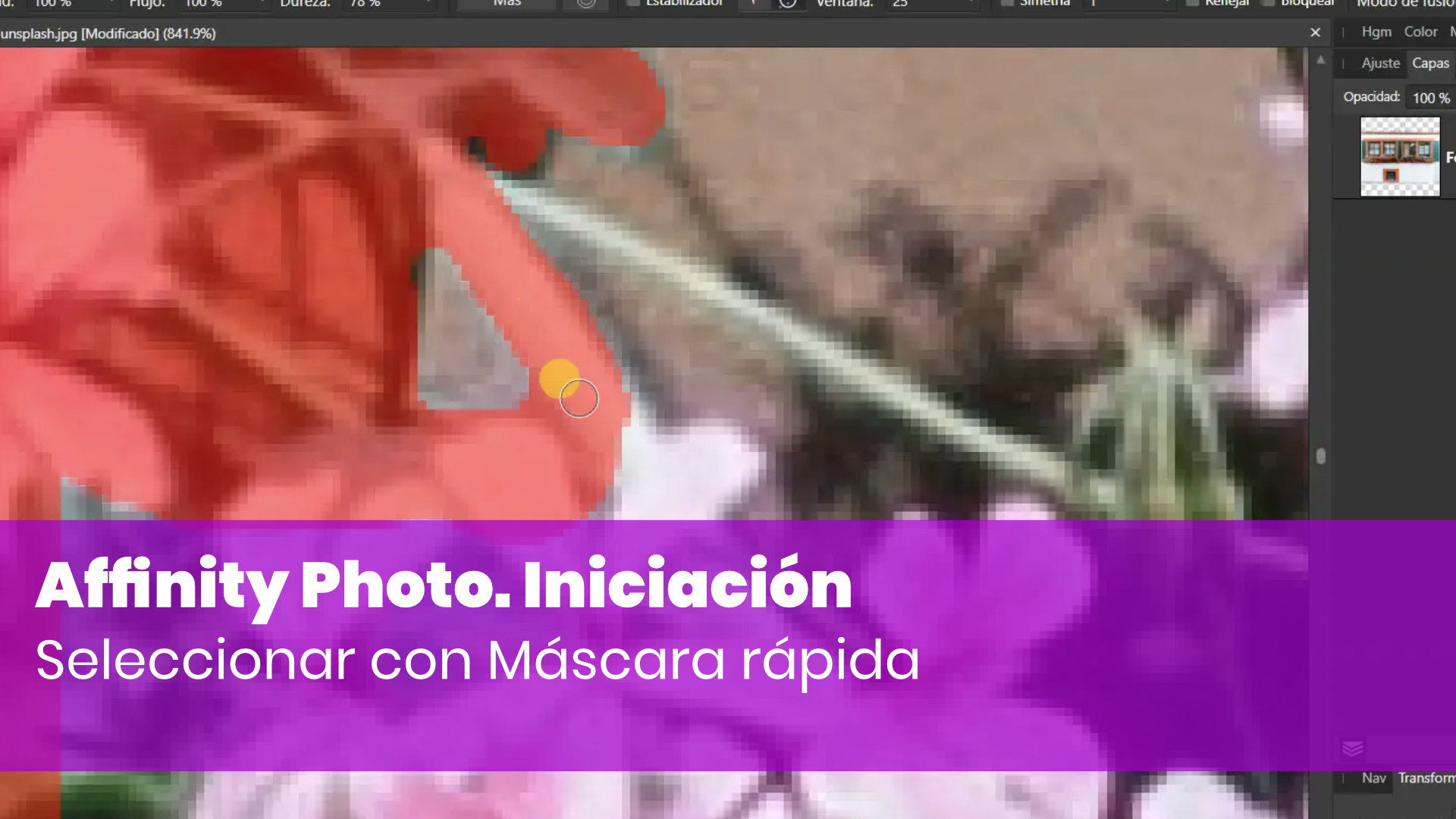 Modificar selecciones con la máscara rápida