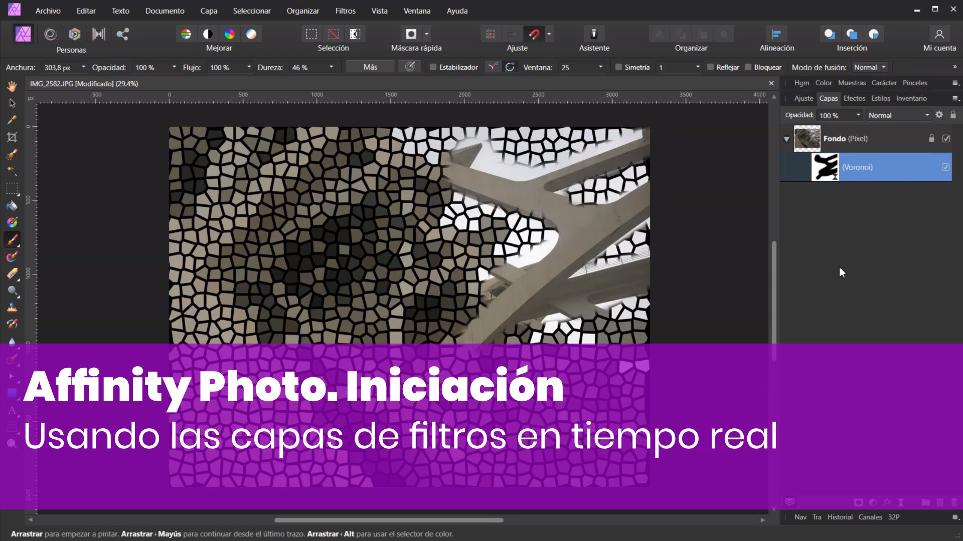 Usando las capas de filtros en tiempo real