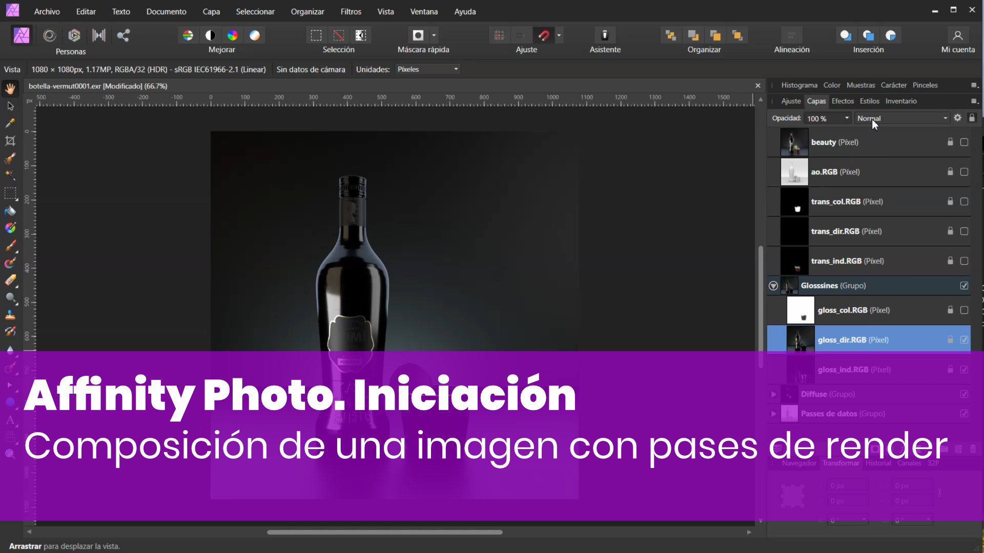 Composición de una imagen con pases de render
