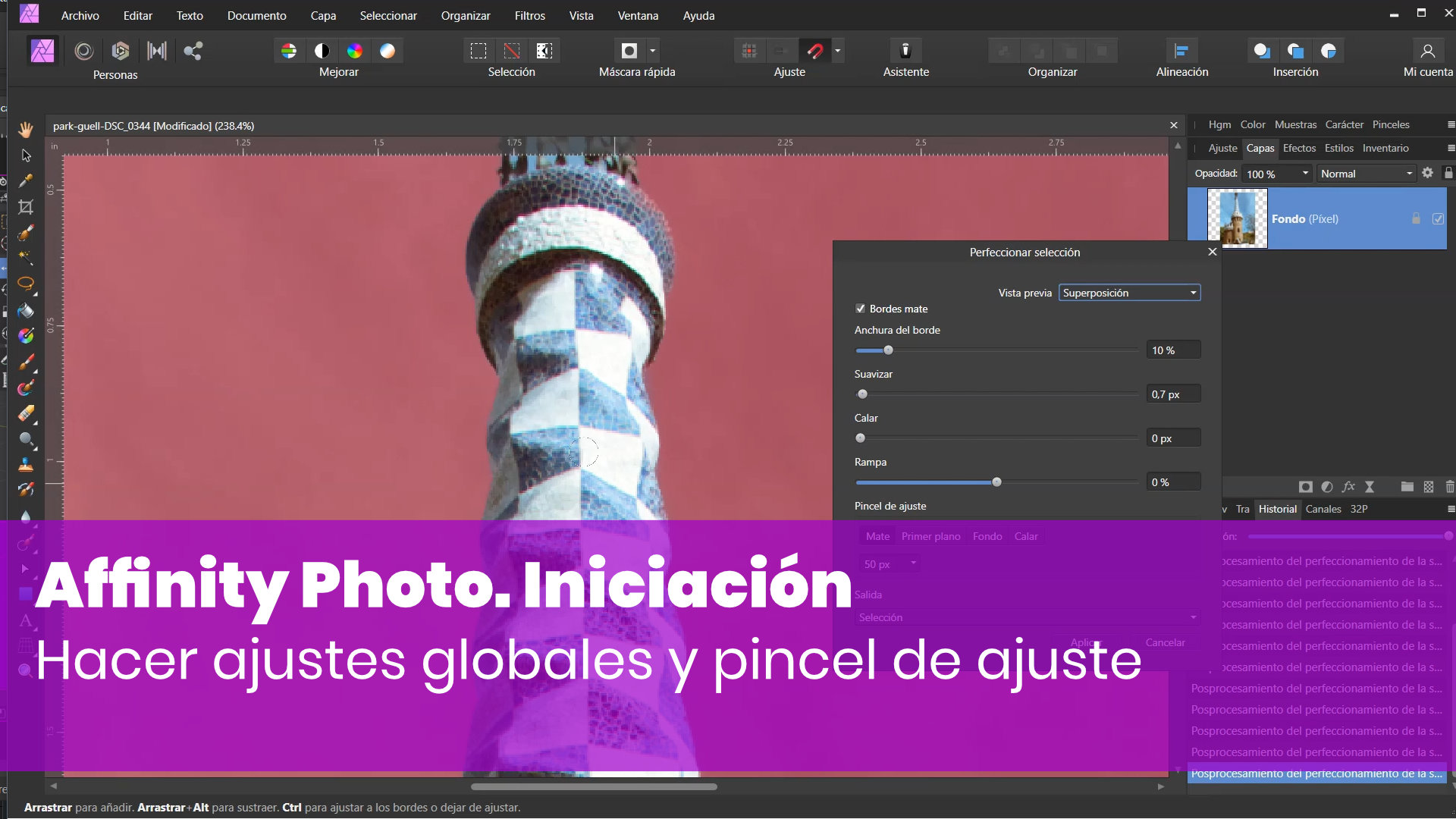 Hacer ajustes globales y pincel de ajustes