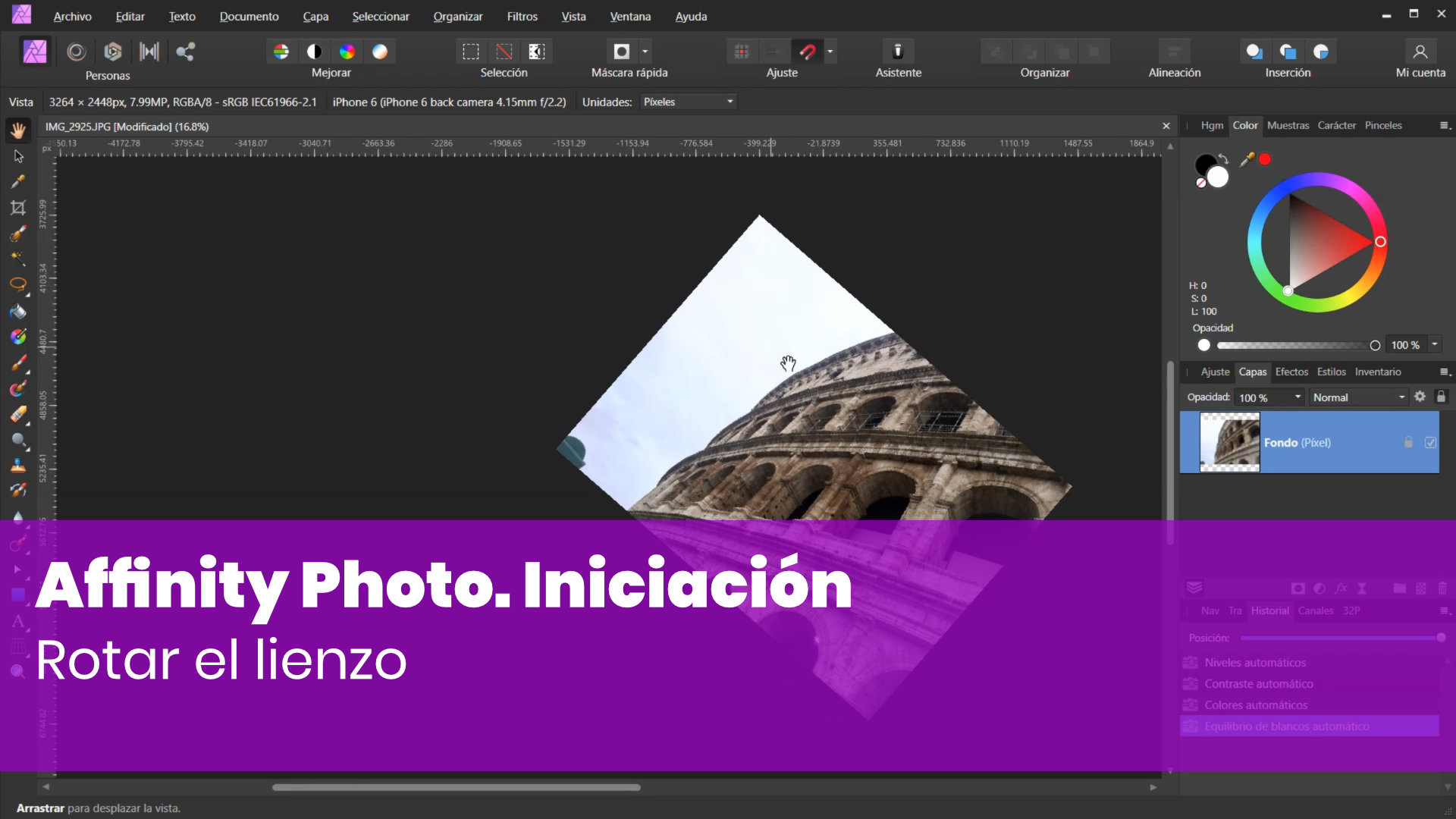 Rotar el lienzo