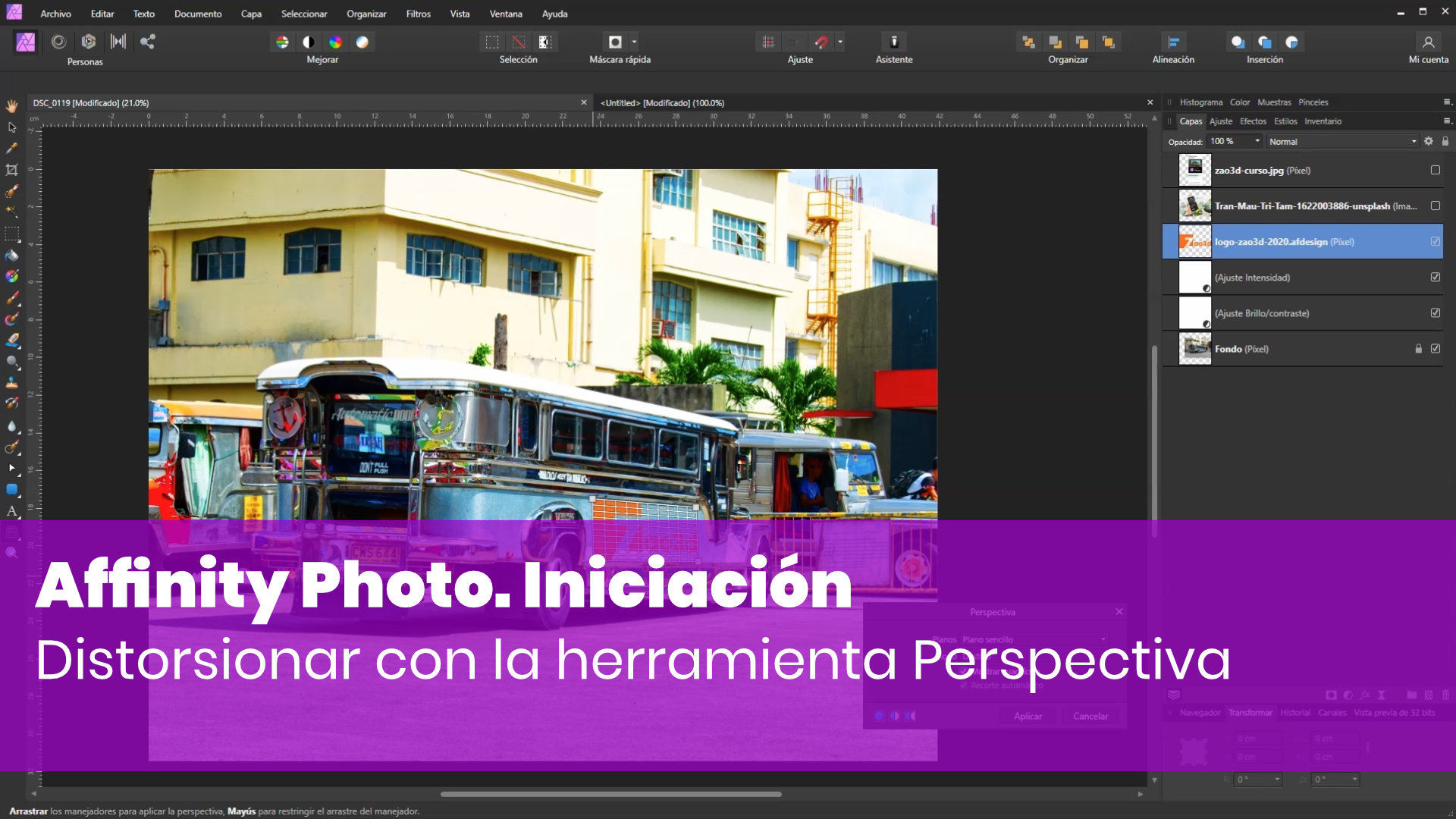 Distorsionar con la herramienta Perspectiva
