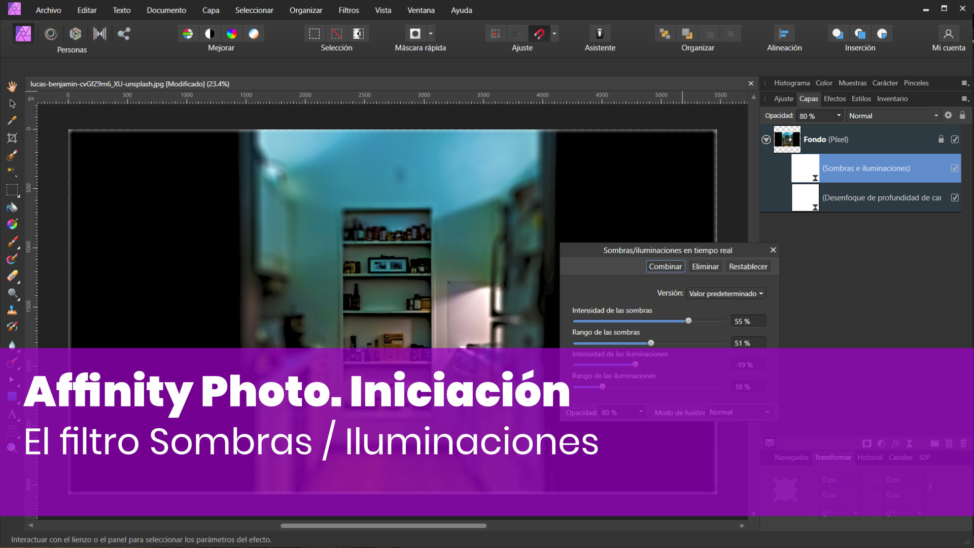El filtro Sombras / Iluminaciones