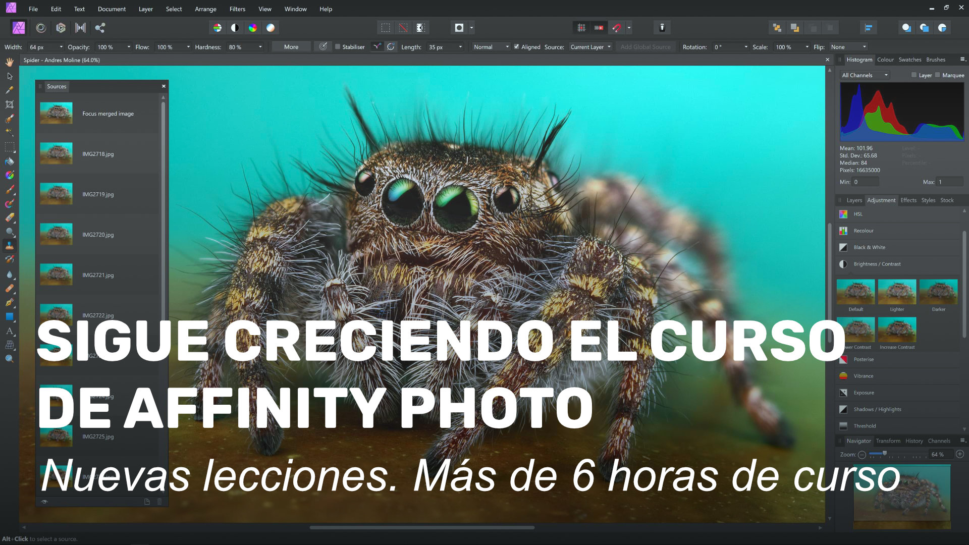 Sigue creciendo el curso de Affinity Photo