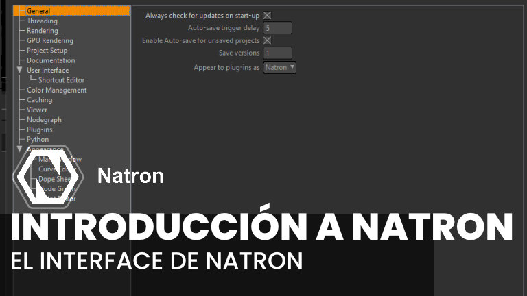 El interface de Natron