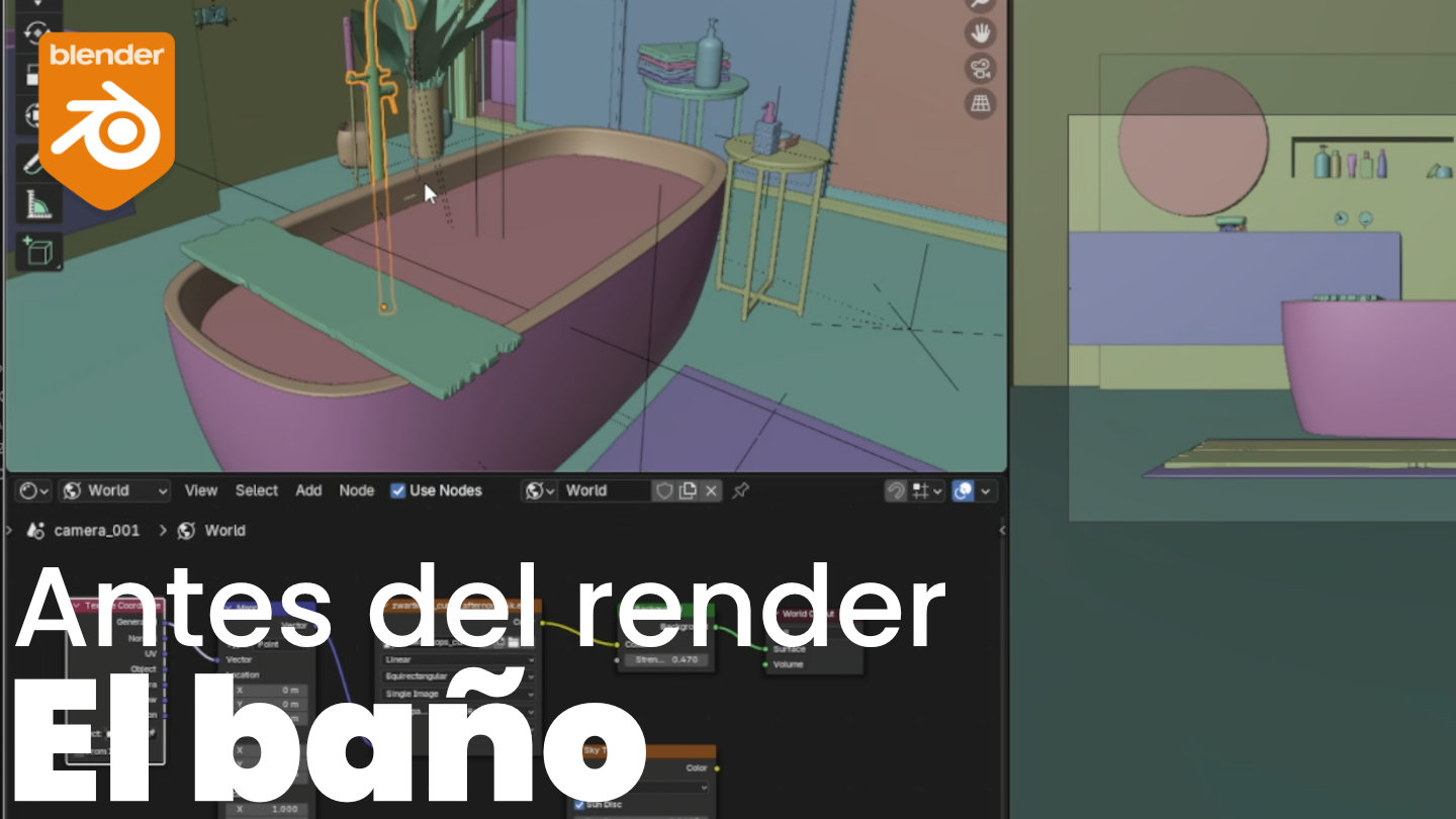 Postproducción y render. Baño