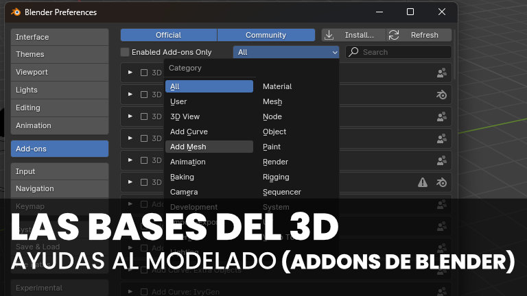 Ayudas al modelado (Addons de Blender)
