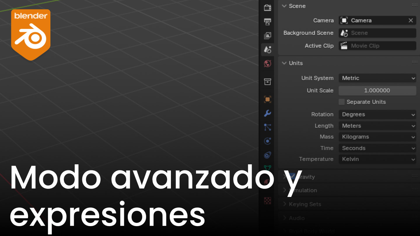 Modo avanzado para transformaciones precisas y expresiones en Blender
