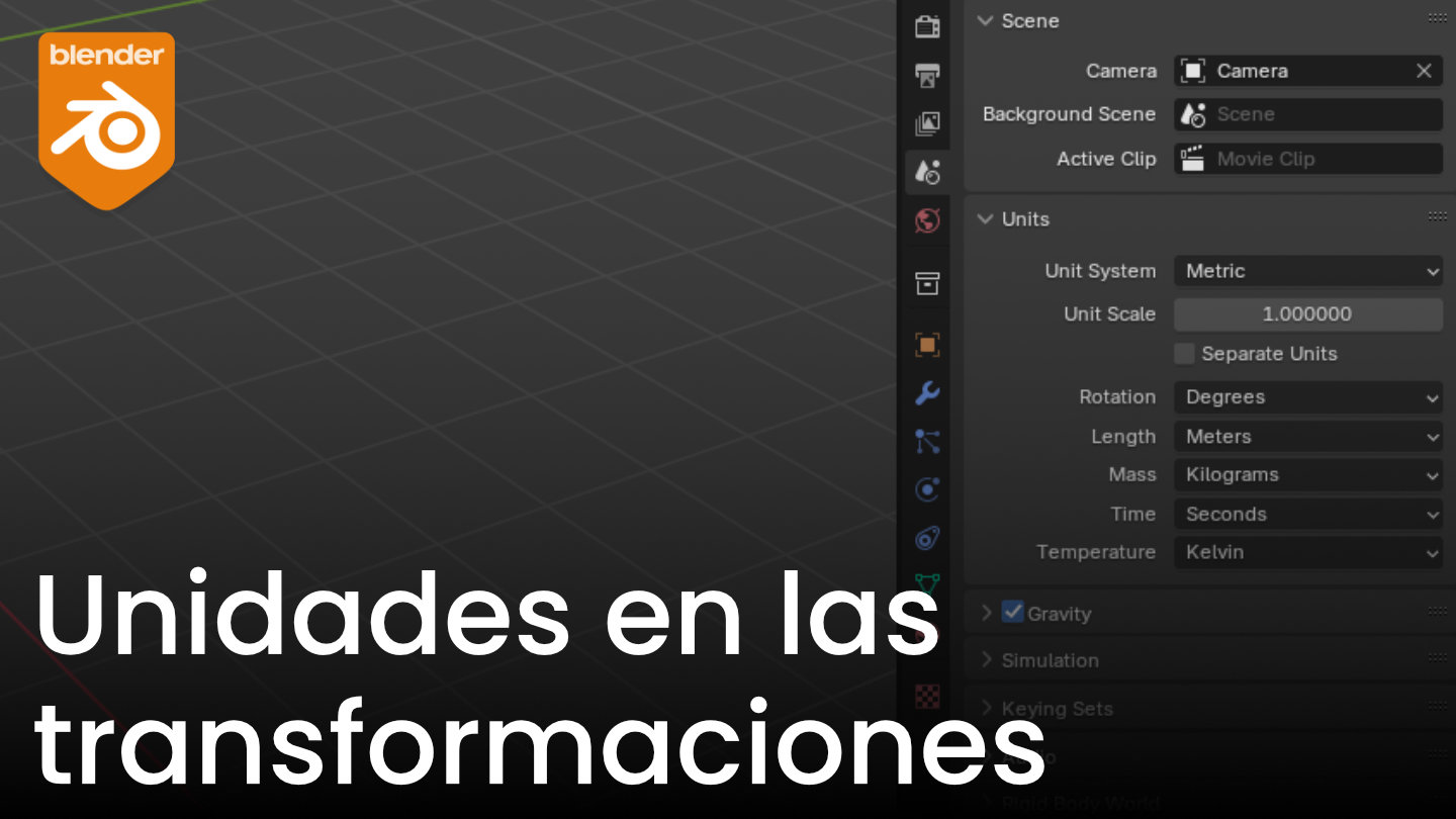 Uso de unidades en transformaciones precisas en Blender