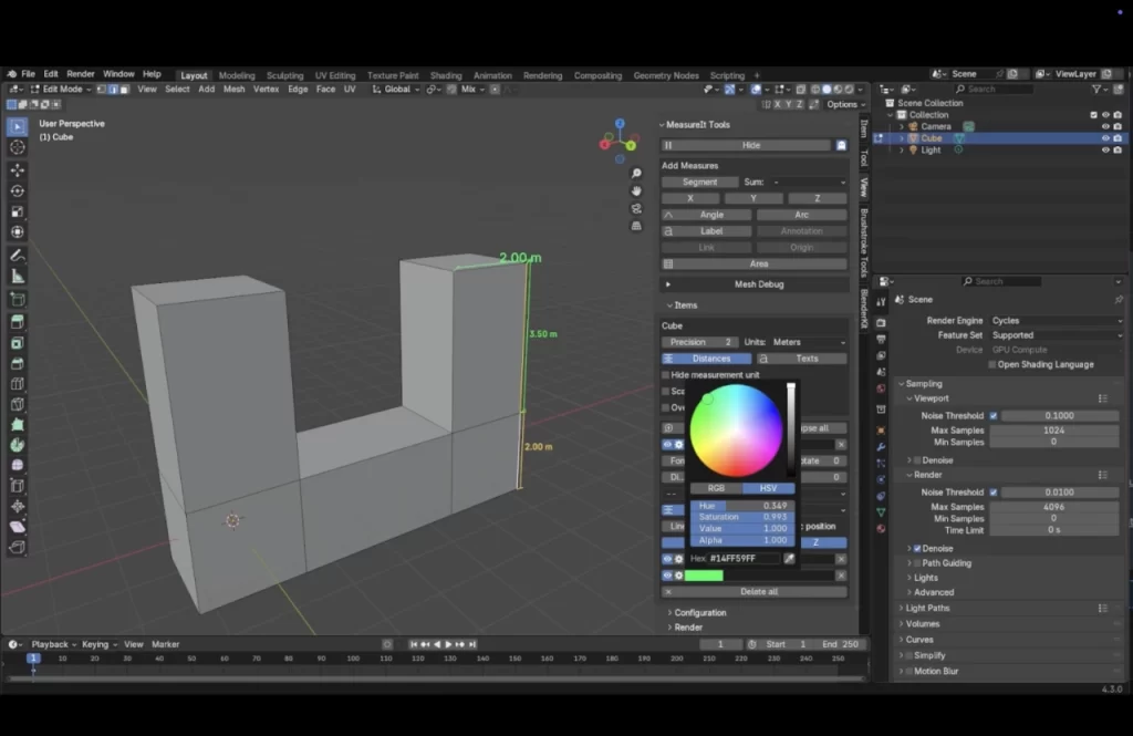 medir distancias blender 1