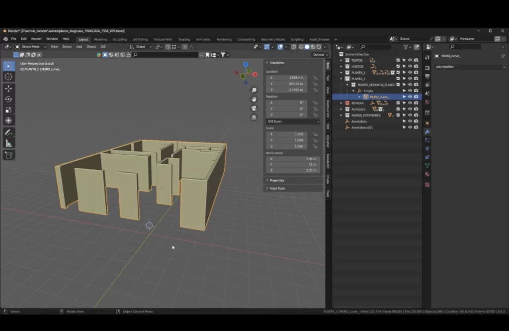 modelar terraza blender archviz