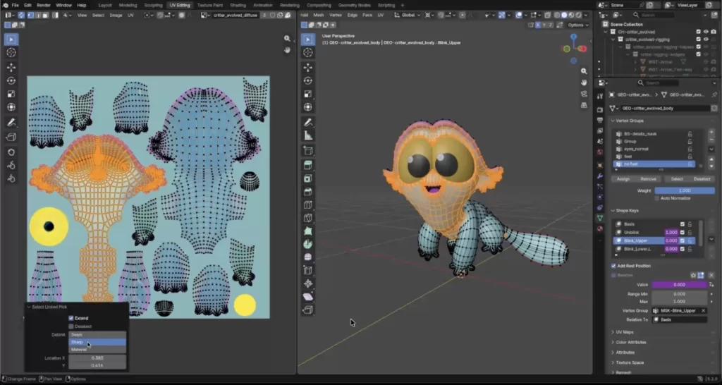 Blender 5.2 LTS: 7 novedades que me han gustado 4 uvs blender 5.2 lts 001