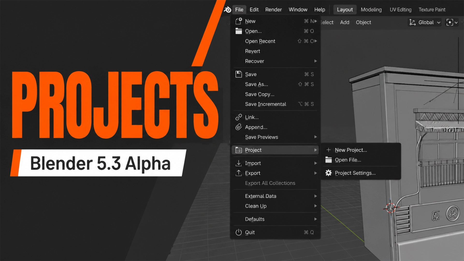 Projects en Blender 5.3: la función que llevaba años esperando